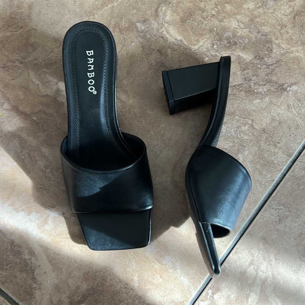 Black Leather Heels
